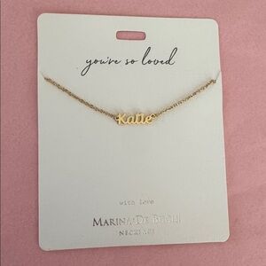 Gold Plated 'Katie' Script Necklace - 14”-18” (tarnish-free)
